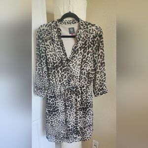 Leopard Print Long Sleeve Dress